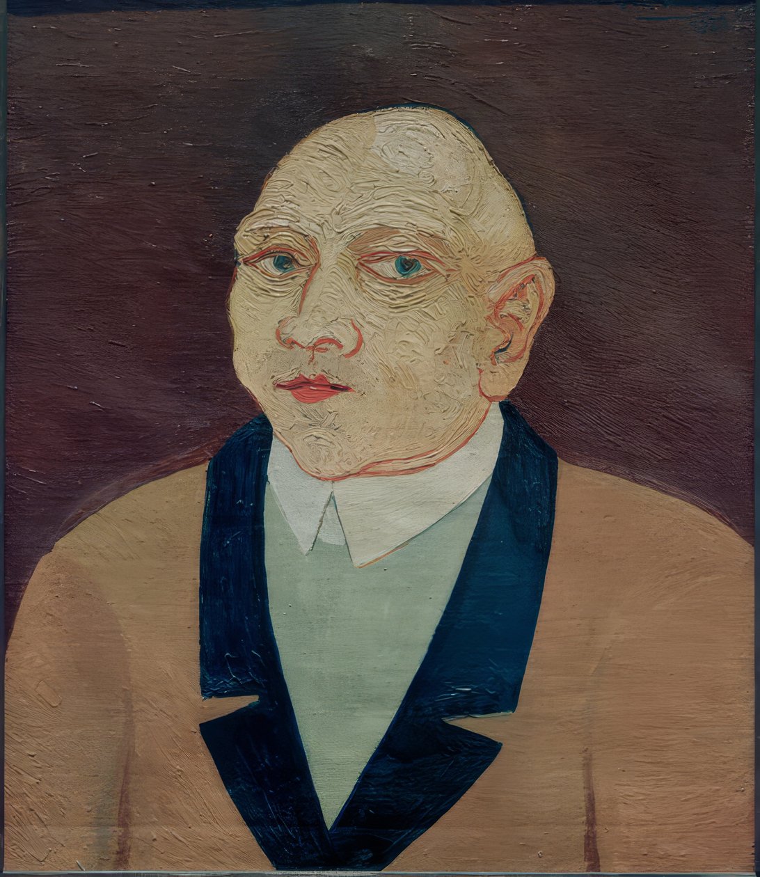 Mann mit gelber Jacke von Josef Scharl