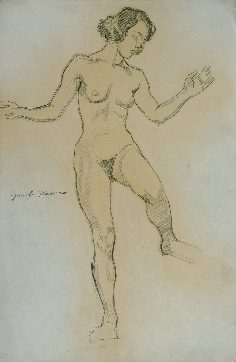 Aktstudie in Tanzpose von Josef Wawra