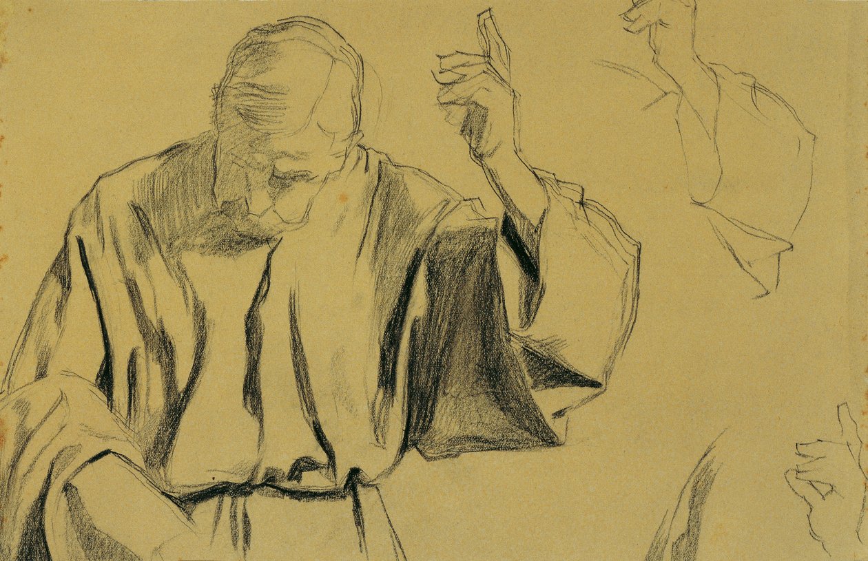 Draperiestudie (Christi Himmelfahrt) von Josef Wawra
