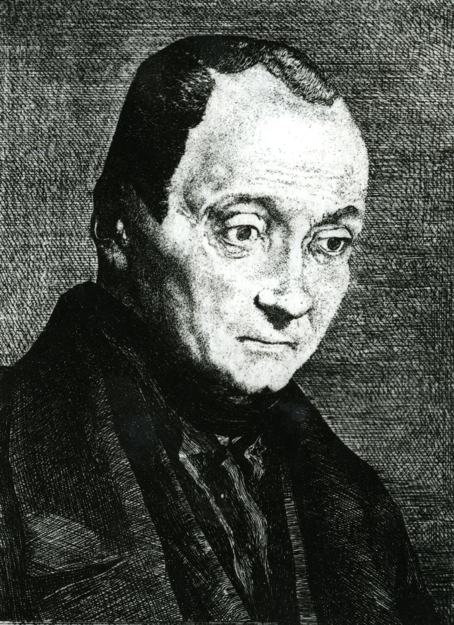 Auguste Comte, geätzt von Felix Bracquemond, 1851 von Joseph Benoit Guichard