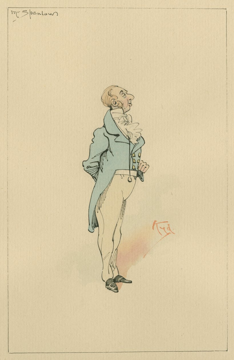 Mr. Spenlow, ca. 1920er Jahre (Feder und Tinte mit Aquarell auf Papier) von Joseph Clayton Clarke