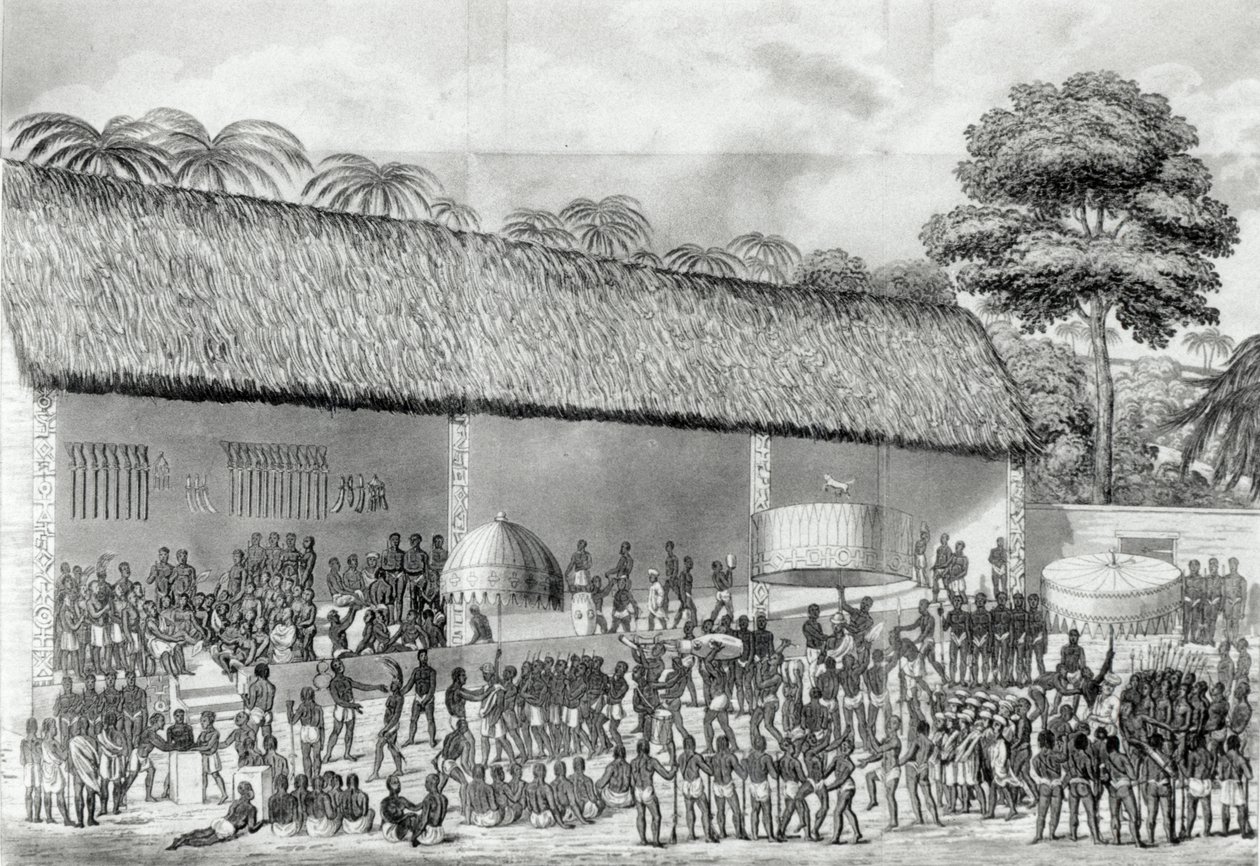 Adai-Religionsfest am Hof des Königs von Ashanti im März 1820, aus 