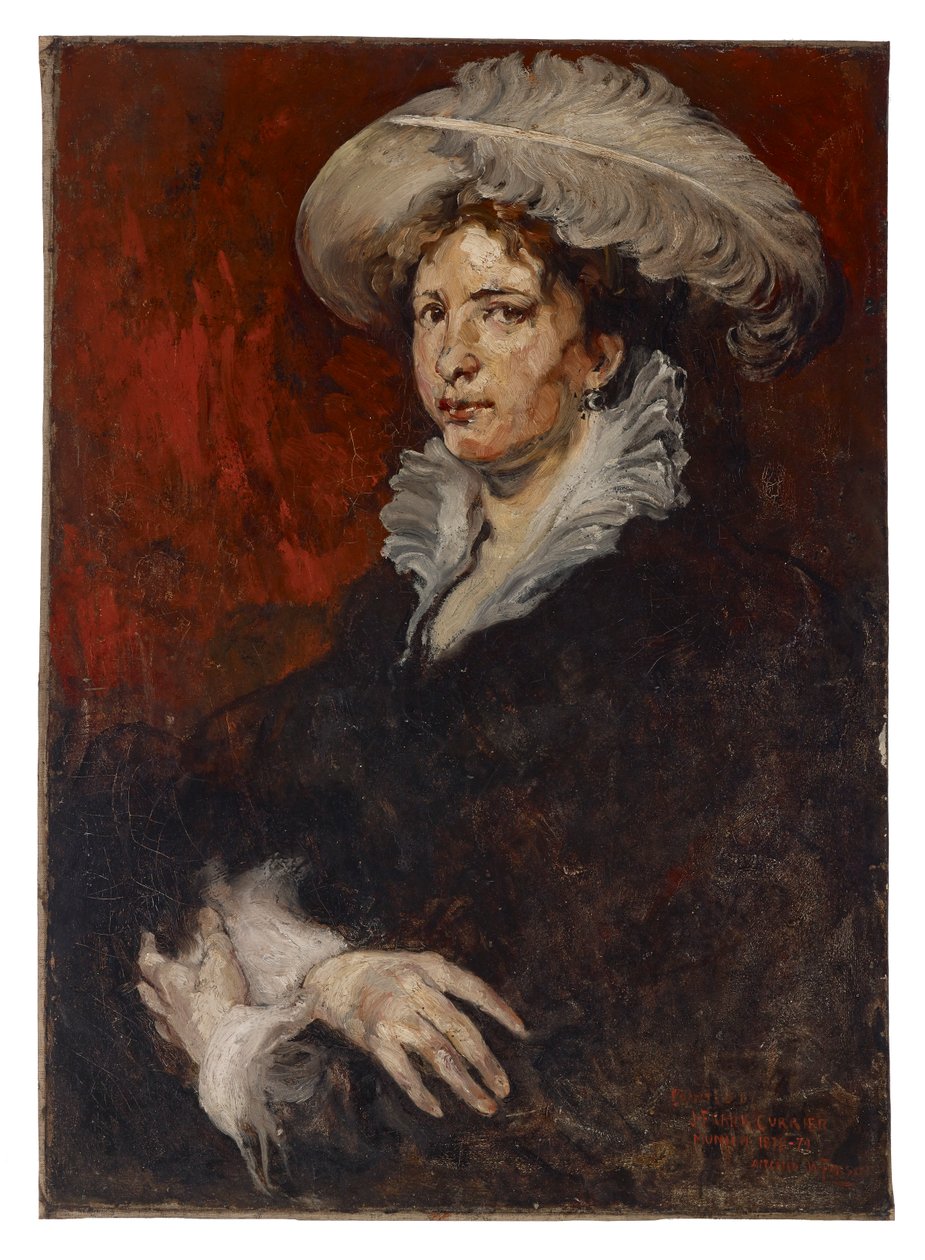 Dame mit Federhut von Joseph Frank Currier