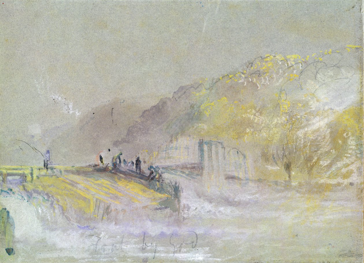 Flusslandschaft mit Anglern, ca. 1830 von Joseph Mallord William Turner