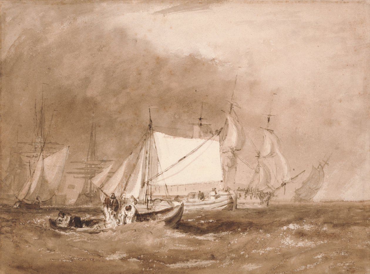 Schiffsszene mit Fischern von Joseph Mallord William Turner
