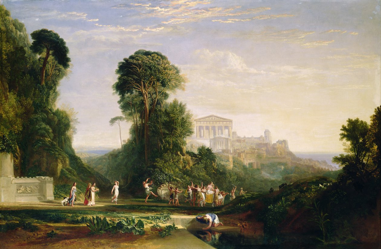 Der Tempel des Jupiter - Prometheus restauriert von Joseph Mallord William Turner