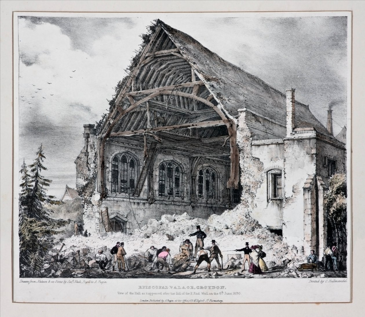 Bischofspalast, Croydon, ca. 1830 von Joseph Nash