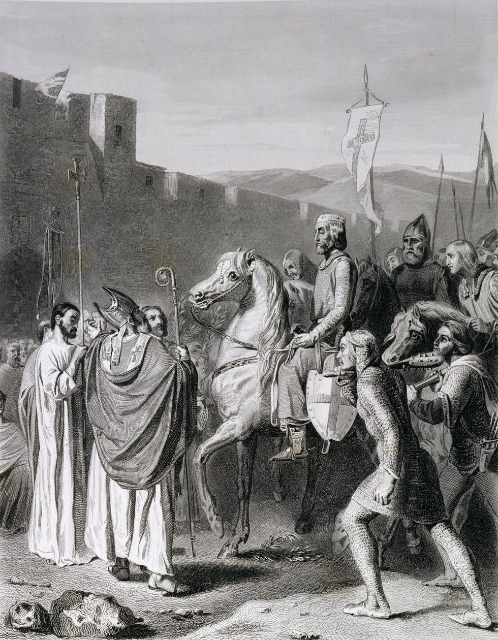 Baldwin I (ca. 1058-1118) graviert von Thibault von Joseph Nicolas Robert Fleury