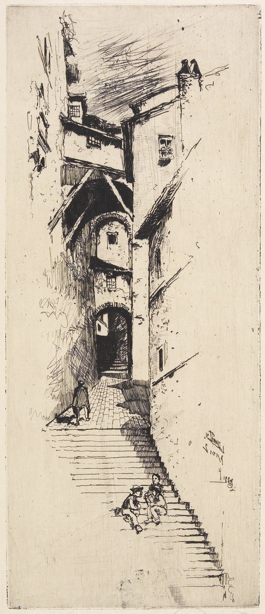 Straße der Treppen, Siena, 1883 von Joseph Pennell