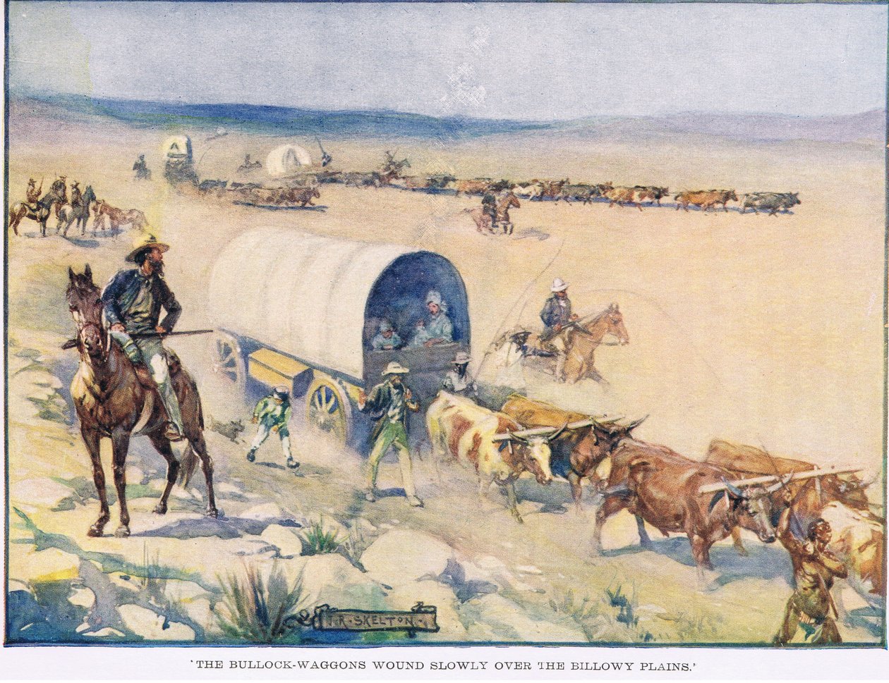 Die Ochsenwagen zogen langsam über die welligen Ebenen von Joseph Ratcliffe Skelton