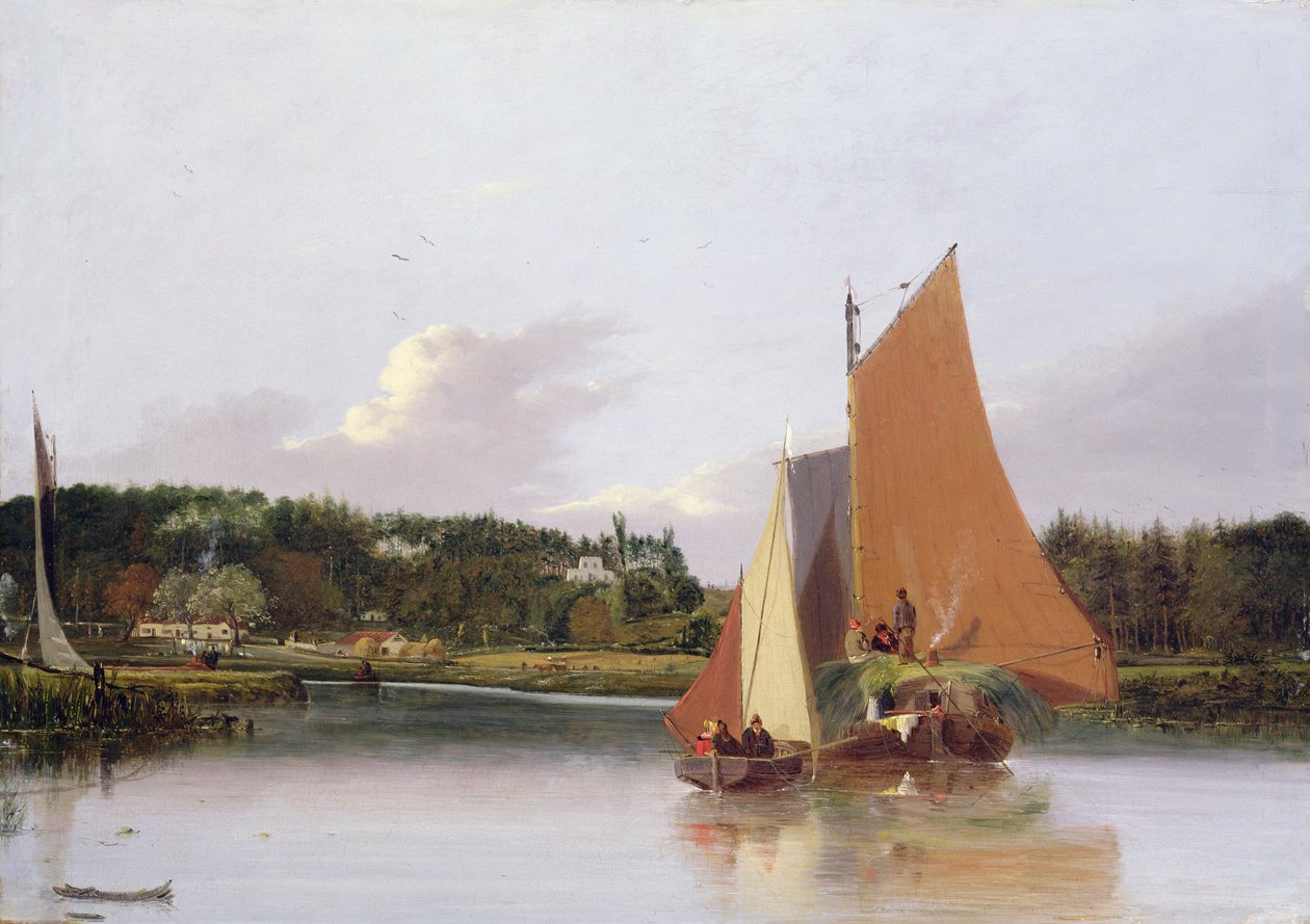 Boote auf der Yare bei Bramenton, Norfolk, 1828 von Joseph Stannard