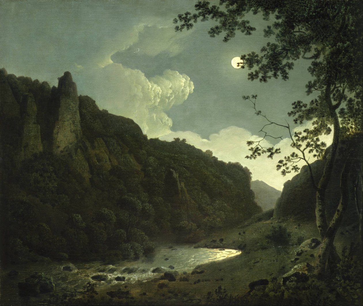 Dovedale bei Mondschein von Joseph Wright of Derby