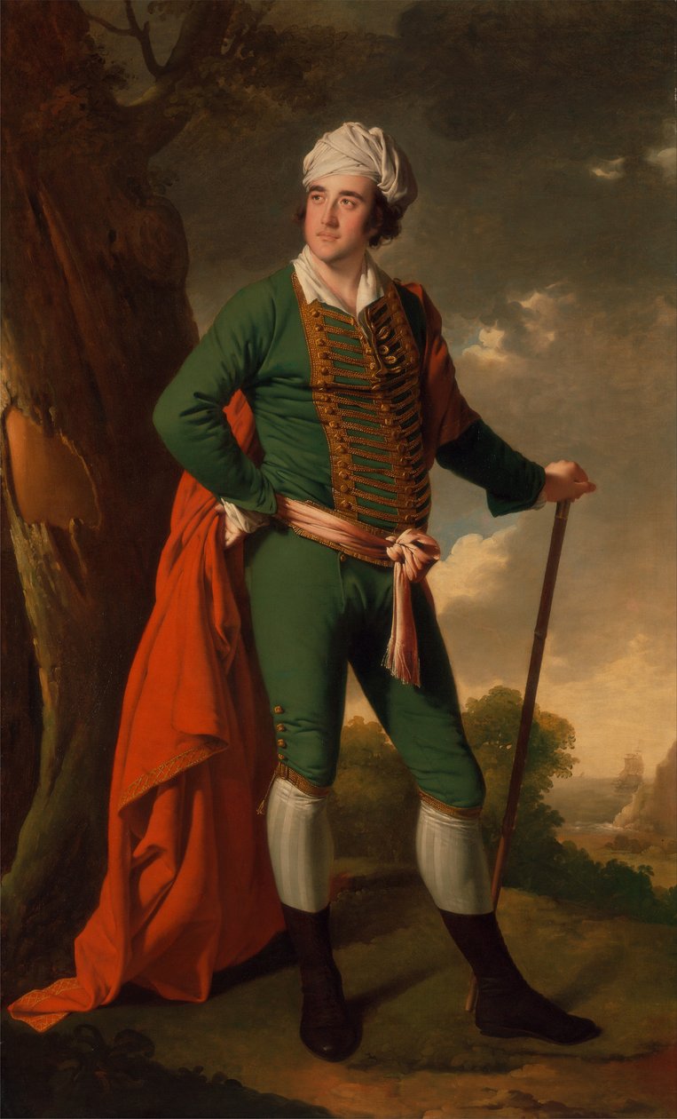 Porträt eines Mannes, bekannt als der indische Kapitän von Joseph Wright of Derby