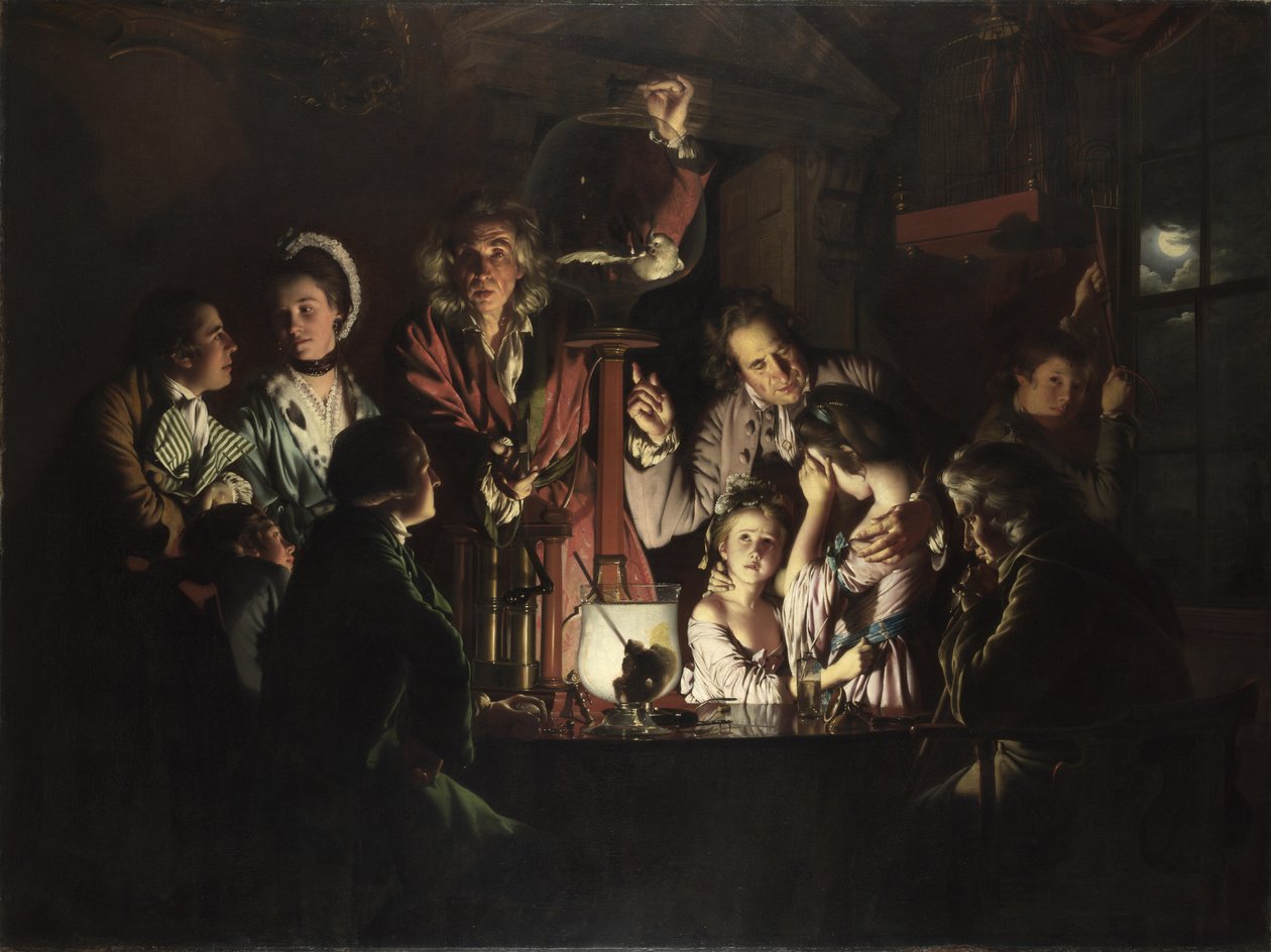 Ein Experiment an einem Vogel in einer Luftpumpe von Joseph Wright of Derby