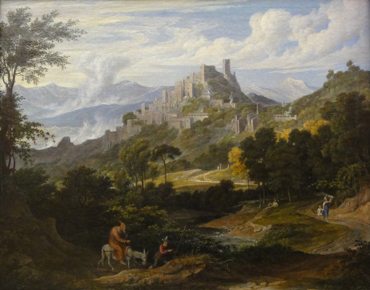 Landschaft bei Olevano mit reitendem Mönch von Joseph Anton Koch
