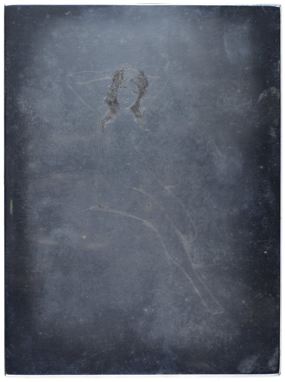 (Nackte Frau, die ihr Haar richtet) von Joseph C. Claghorn