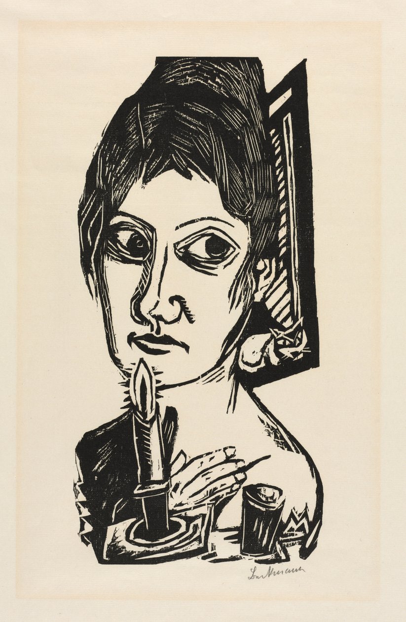 Frau mit Kerze von Joseph Charles Marin