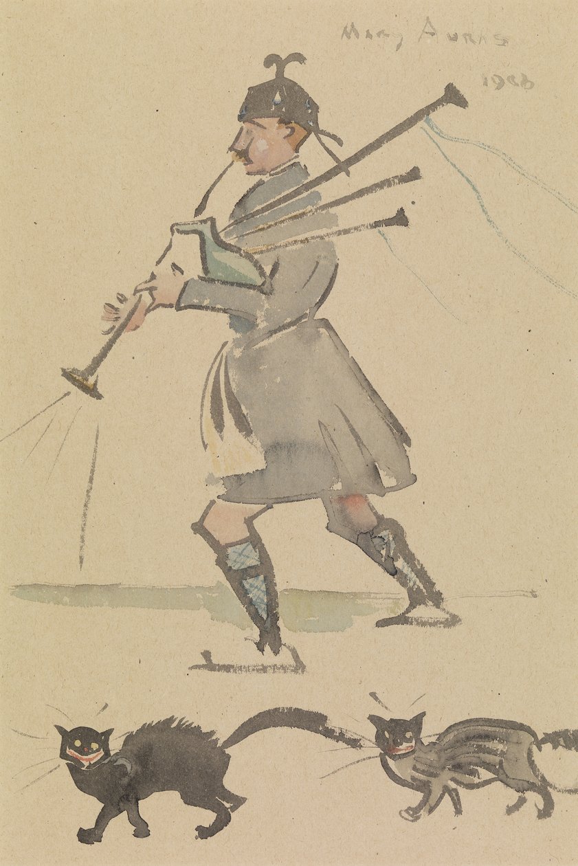 Schotte spielt Dudelsack von Joseph Crawhall