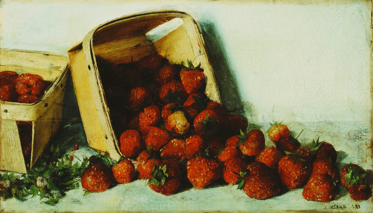 Korb mit Erdbeeren, 1883 von Joseph Decker