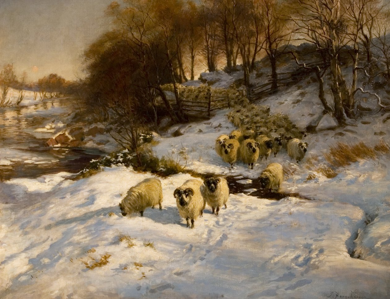 Schafe im Schnee von Joseph Farquharson