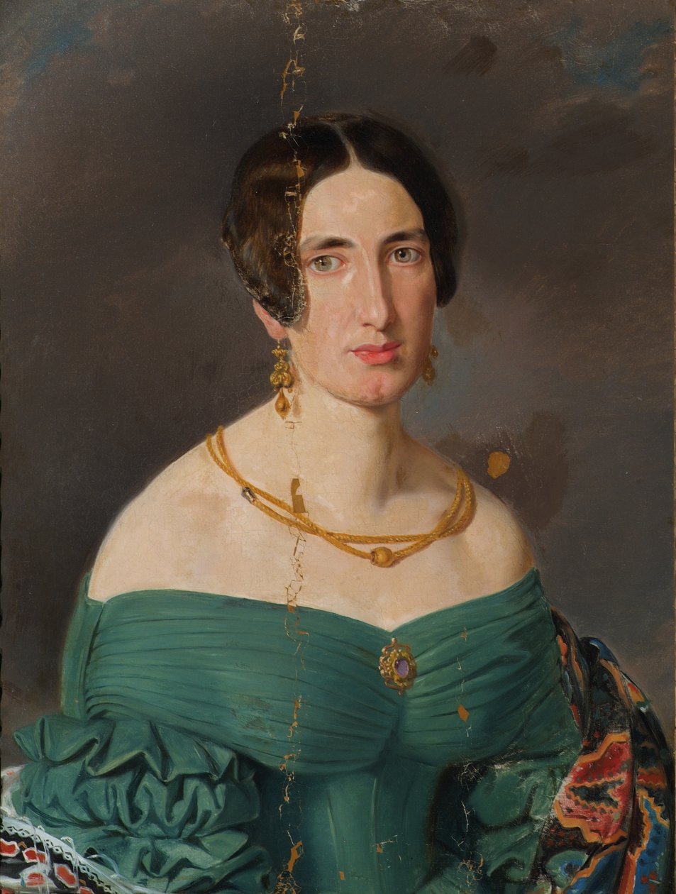Frau in grünem Kleid von Joseph Hasslwander
