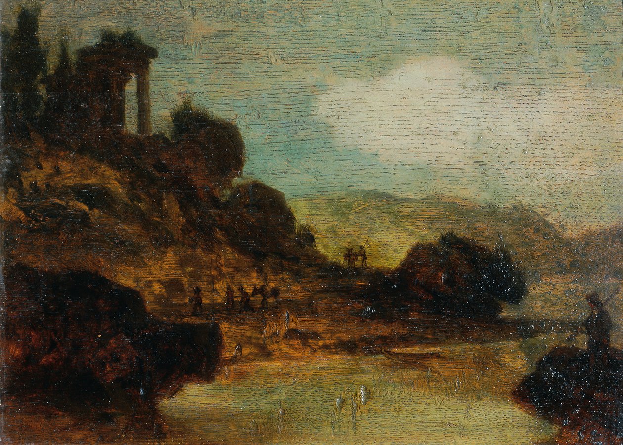 Landschaft mit Ruine von Joseph Hasslwander