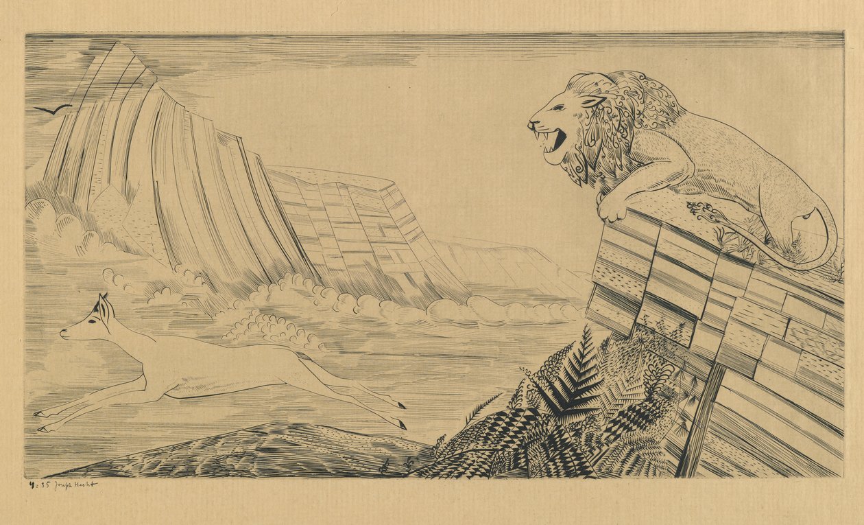 Löwe und Gazelle von Joseph Hecht