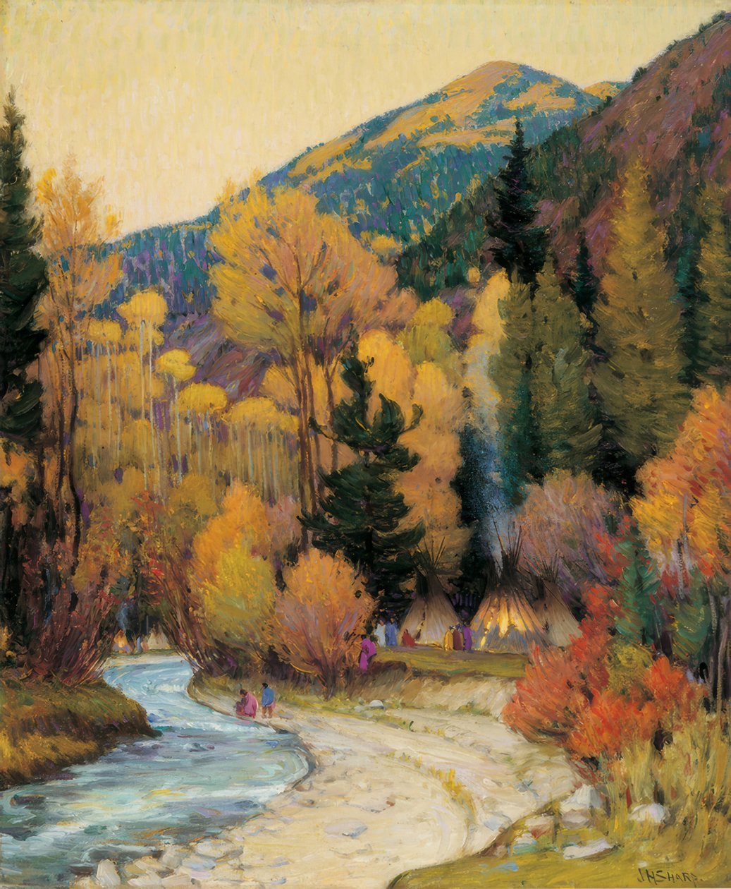 Apachenlager im Hondo-Canyon von Joseph Henry Sharp