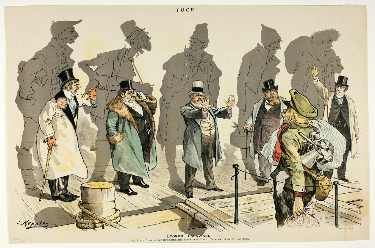 Rückblickend, aus Puck von Joseph Keppler