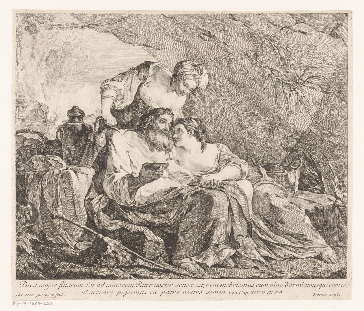 Lot und seine Töchter von Joseph Marie Vien (I)