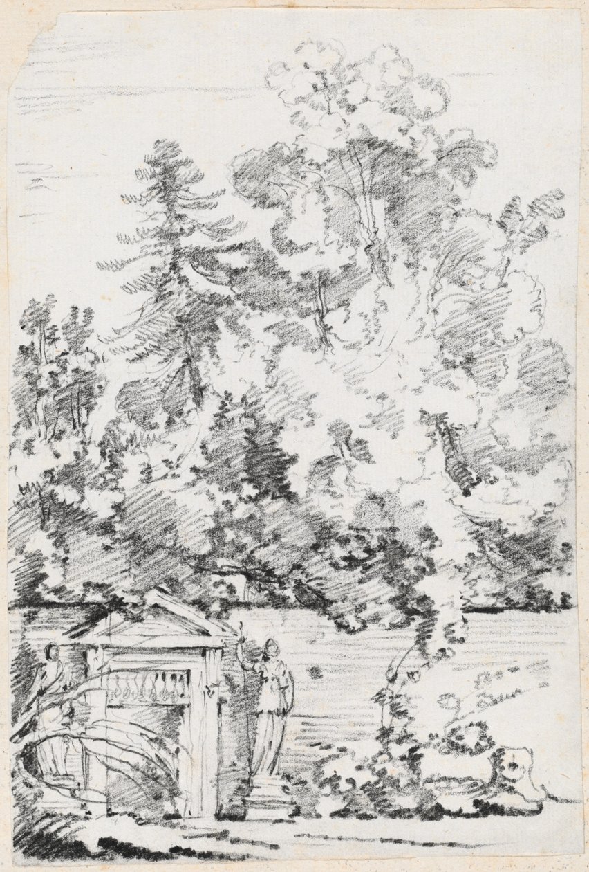Eingang zu einem ummauerten Garten von Joseph Marie Vien