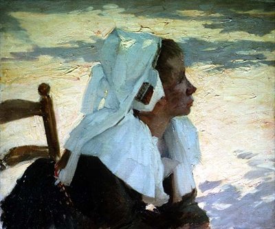 Der Apfelverkäufer, Bretagne von Joseph Milner Kite