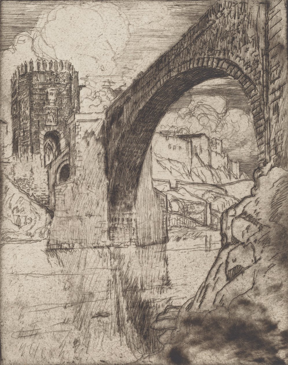 Bogen der Brücke von Alcantara, 1904 von Joseph Pennell