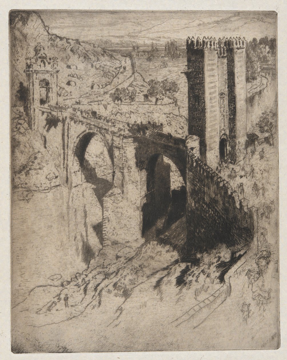 Brücke von Alcantara von Joseph Pennell