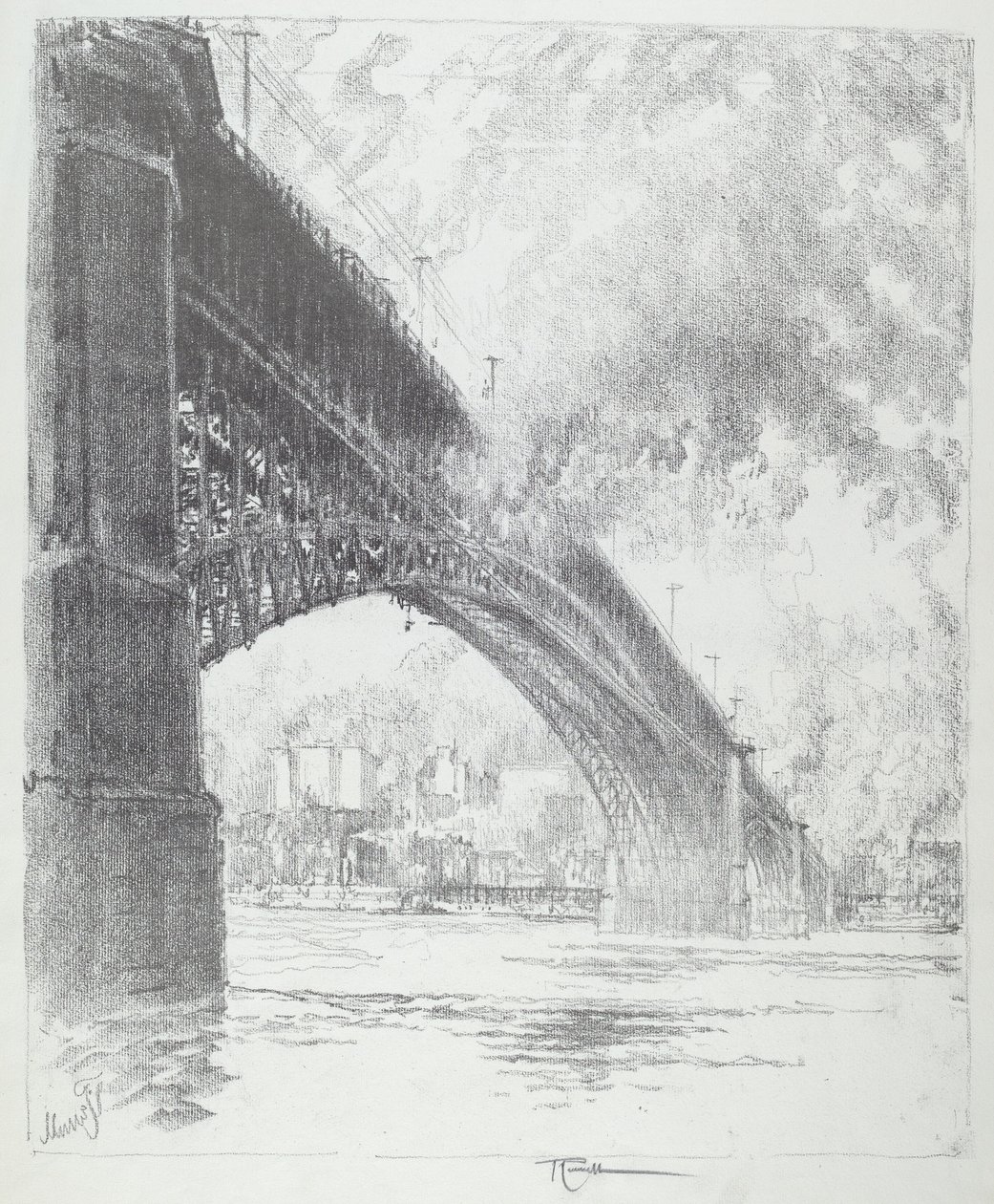 Eads-Brücke, St. Louis von Joseph Pennell