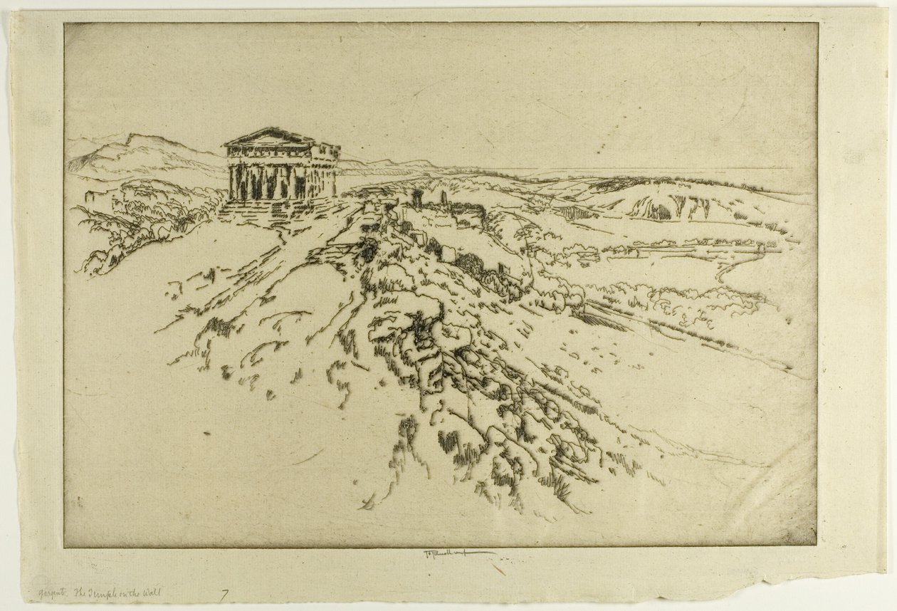 Girgenti, der Tempel an der Mauer von Joseph Pennell