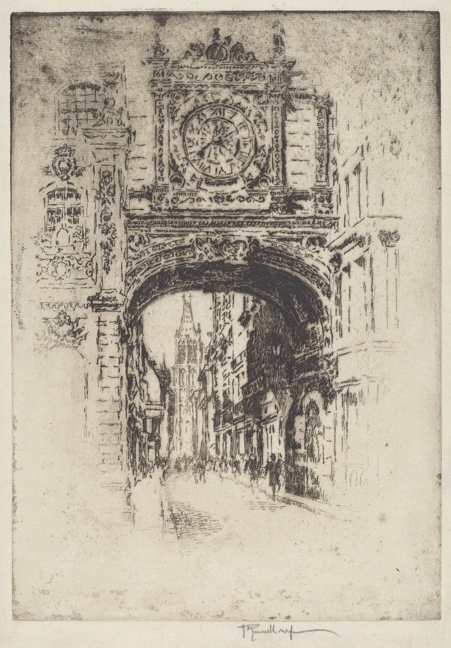 Große Uhr, Rouen von Joseph Pennell