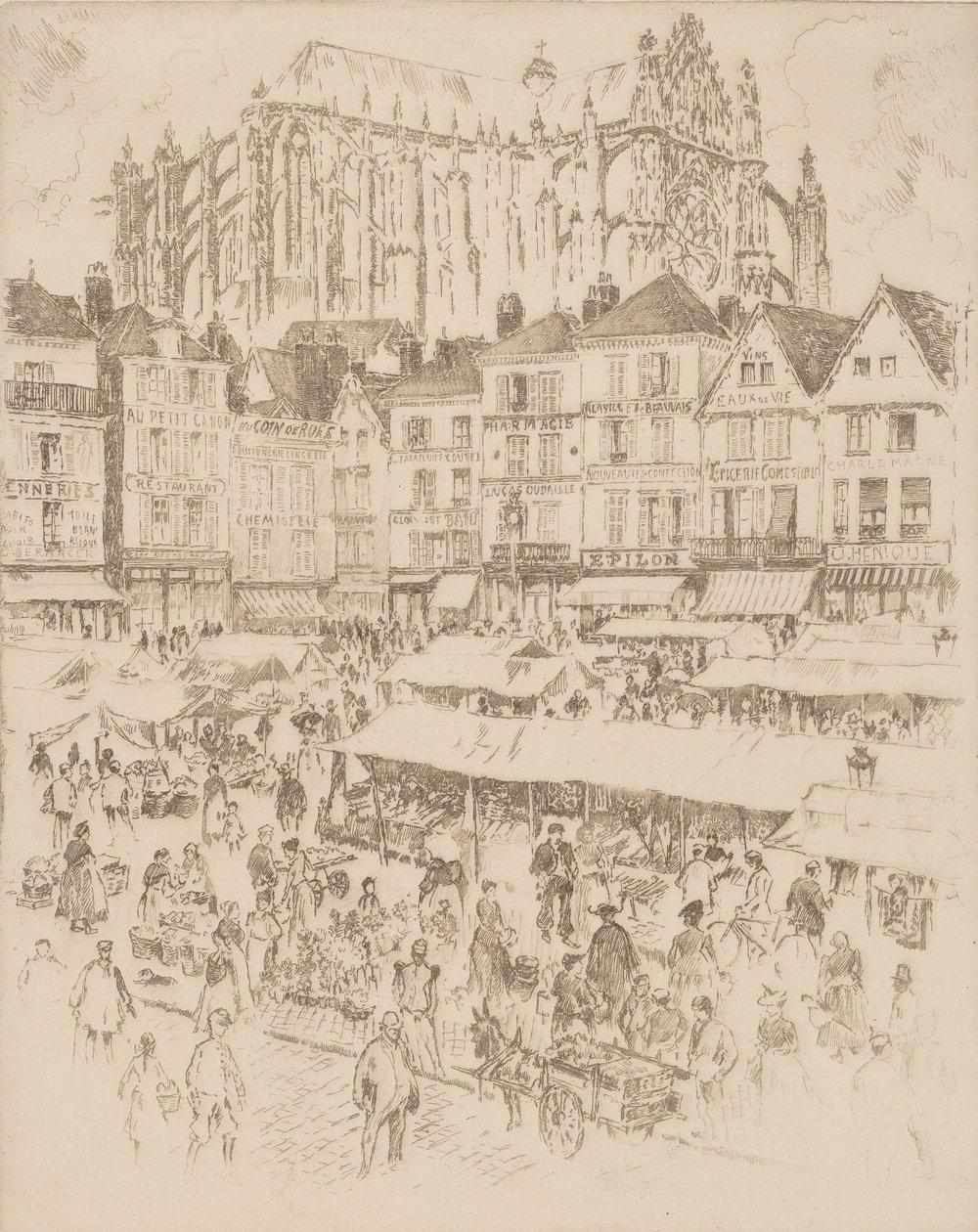 La Place, Beauvais von Joseph Pennell