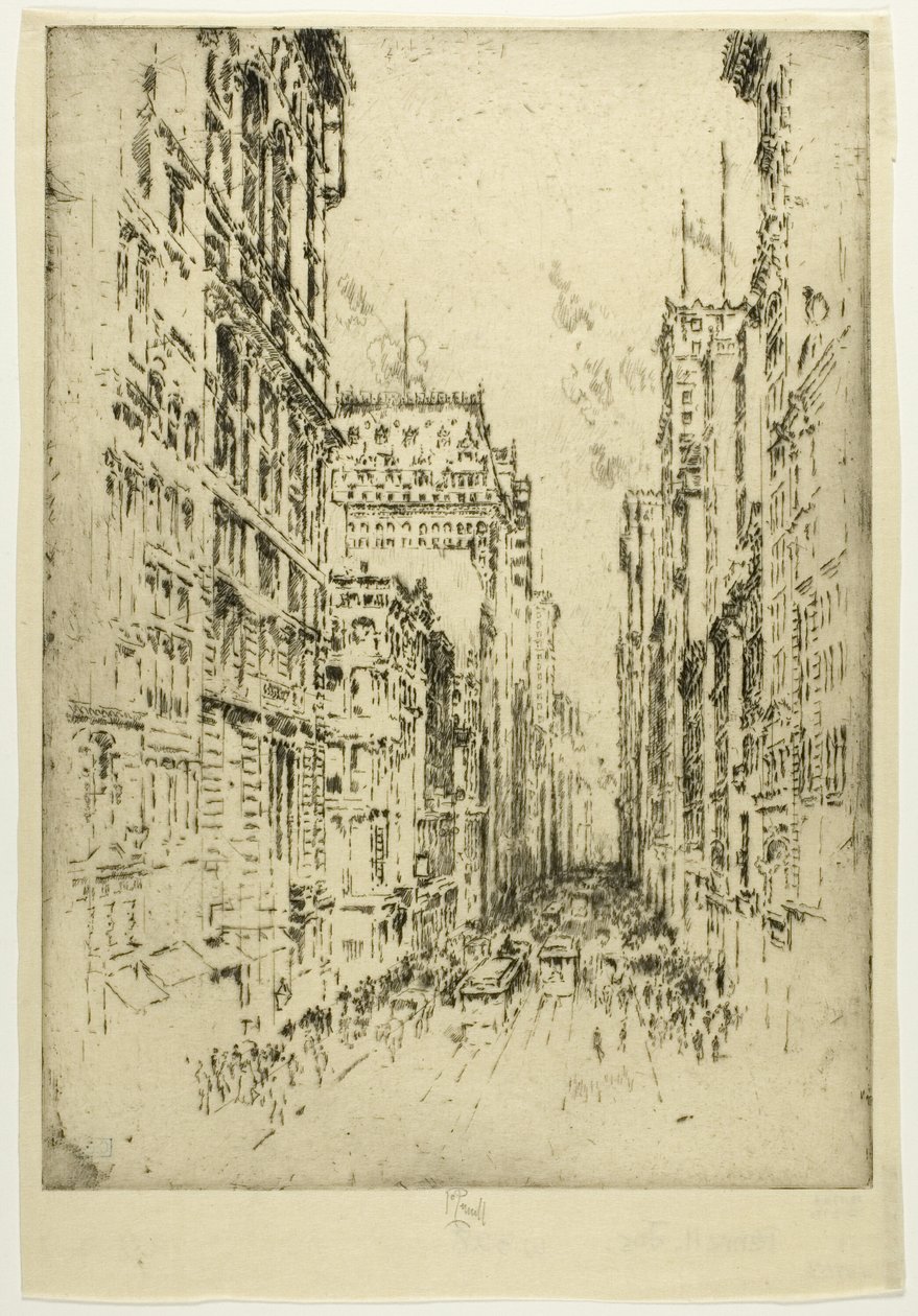 Unterer Broadway von Joseph Pennell