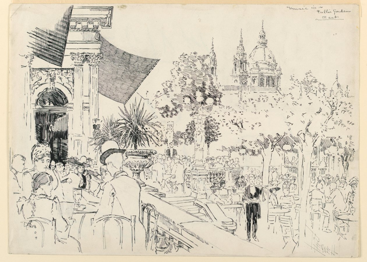 Musik in einem öffentlichen Garten von Joseph Pennell