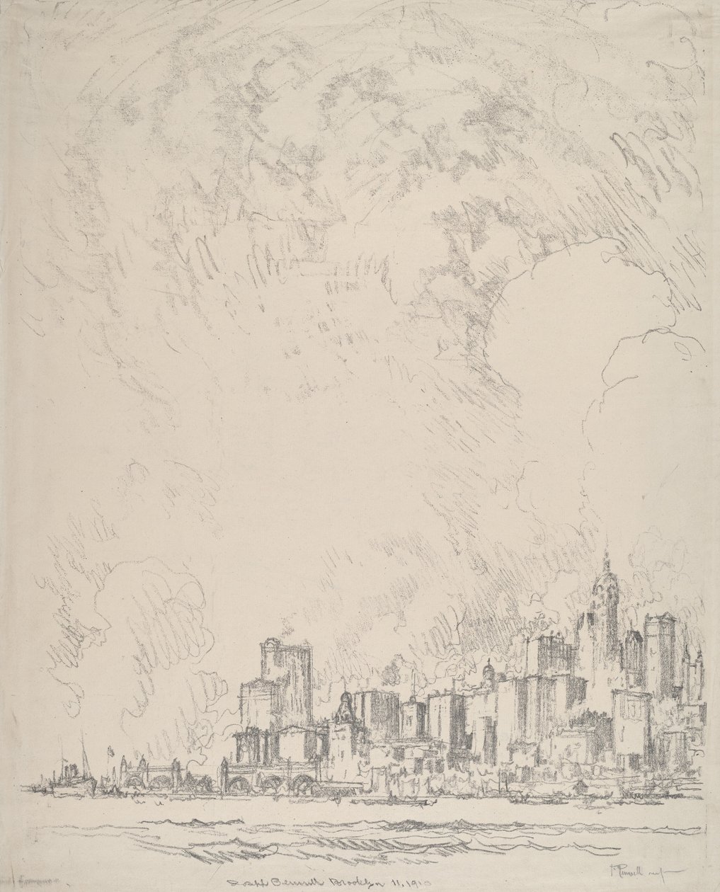 New York von Brooklyn von Joseph Pennell