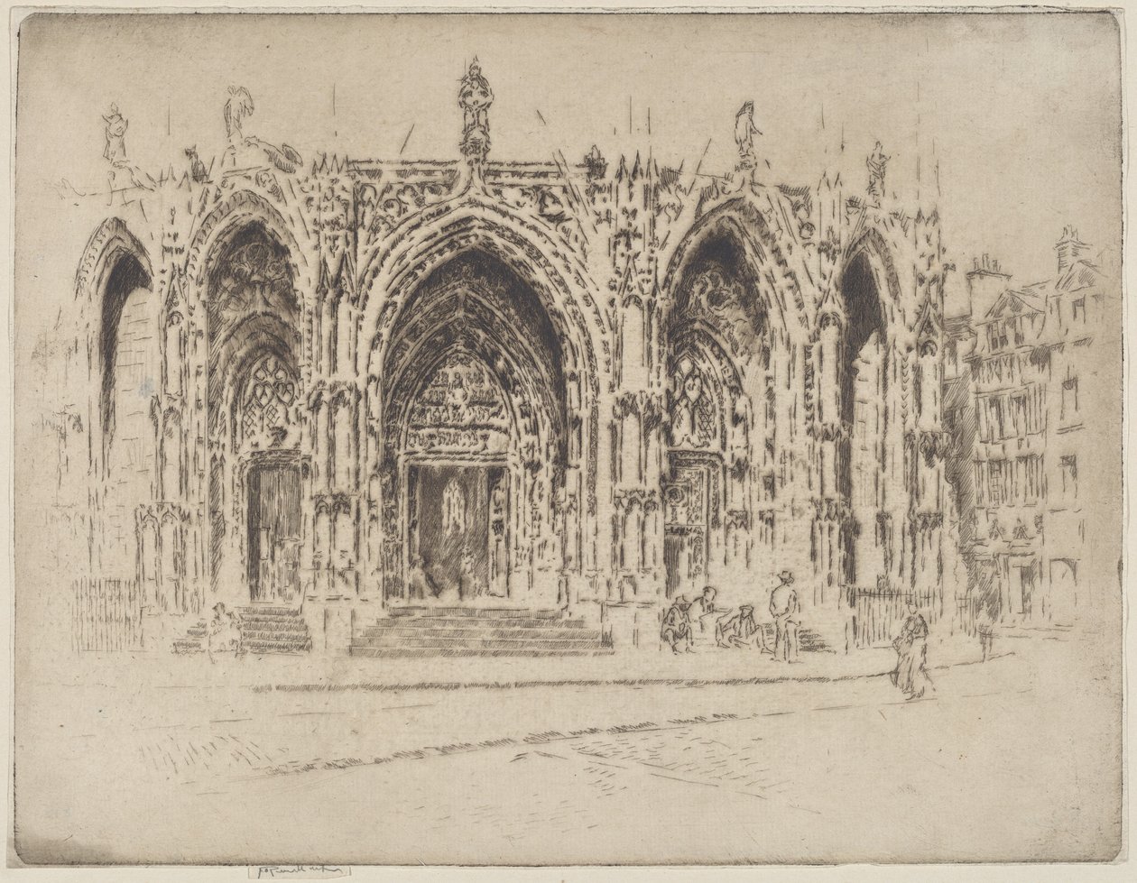 Vorhalle von San Maclou, Rouen von Joseph Pennell