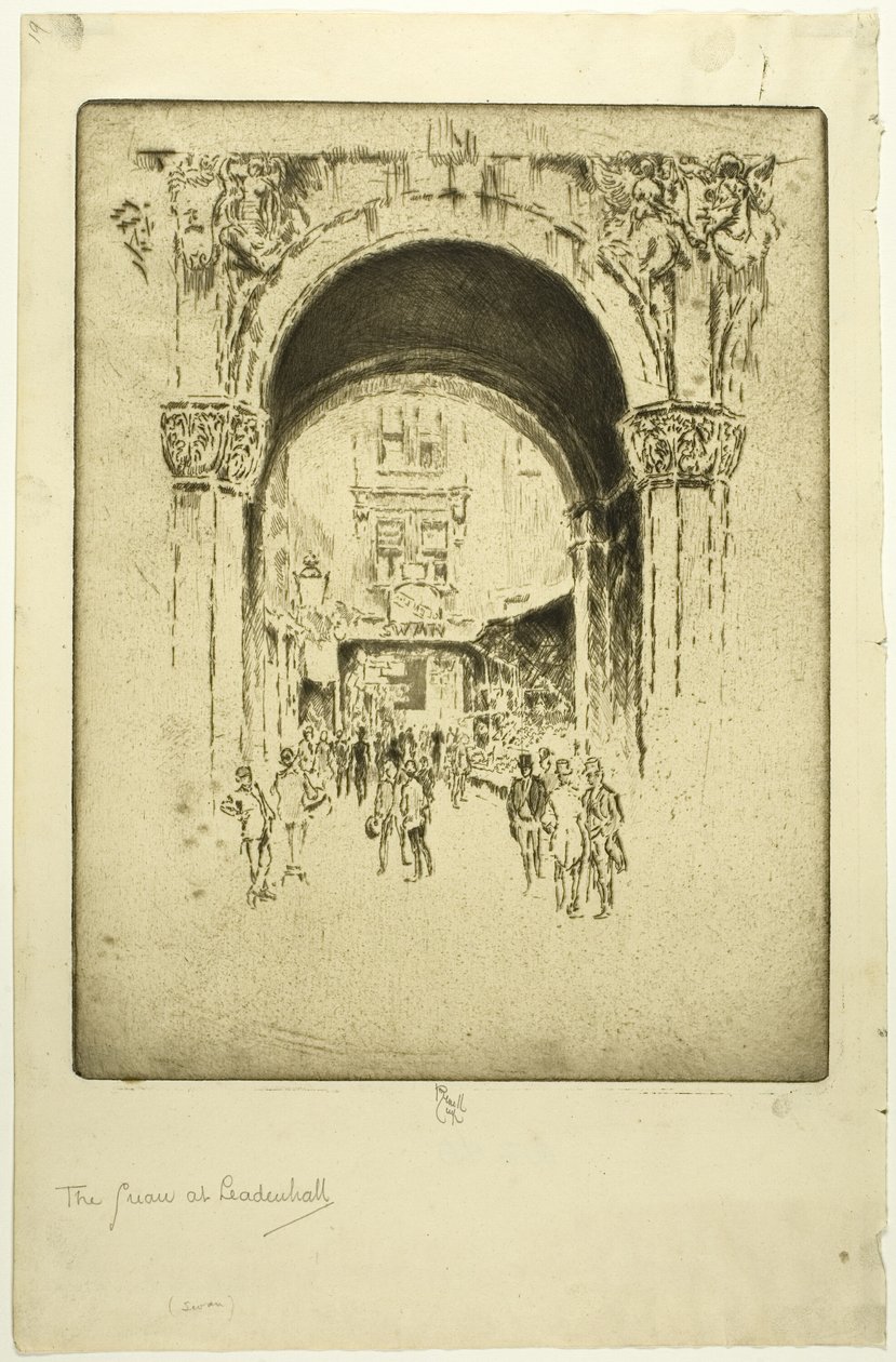 Schwan in Leadenhall von Joseph Pennell