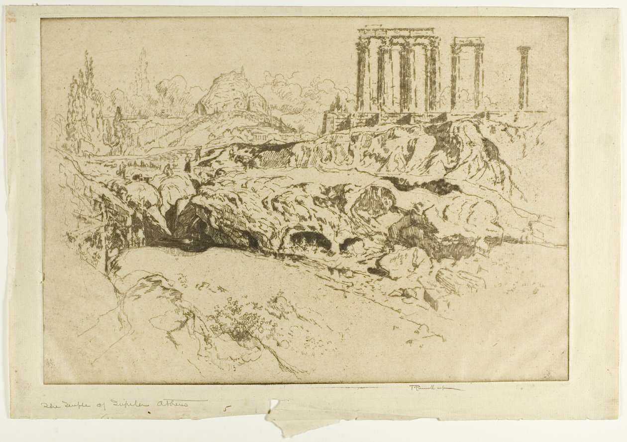 Tempel des Jupiter, Athen von Joseph Pennell