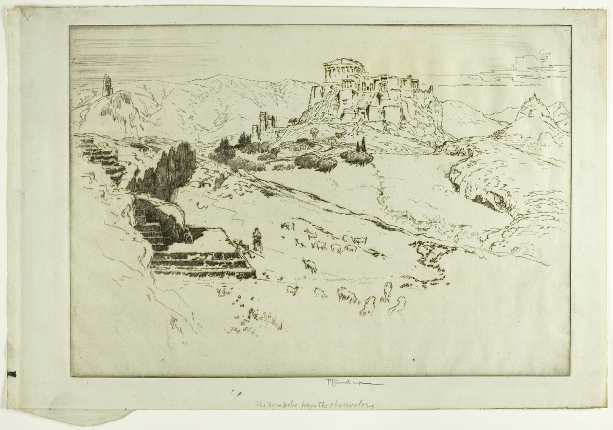 Die Akropolis vom Observatorium von Joseph Pennell