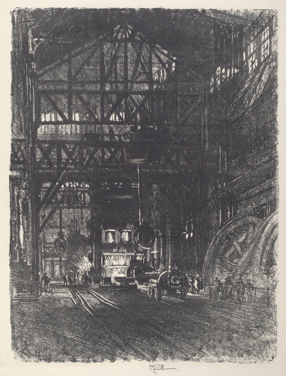 Die Panzerplattenpresse von Joseph Pennell