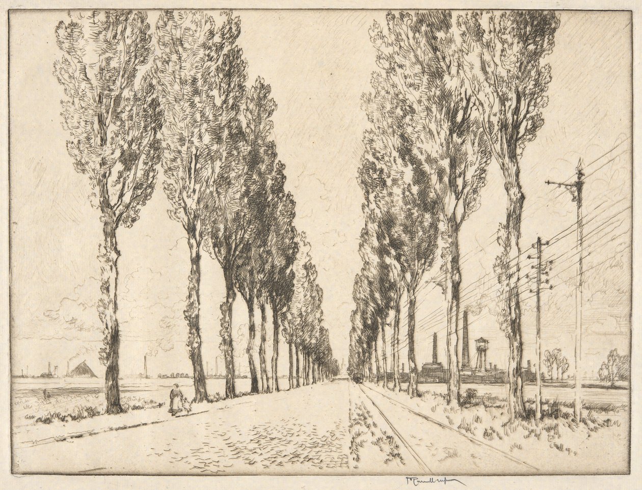 Die Allee bei Valenciennes von Joseph Pennell