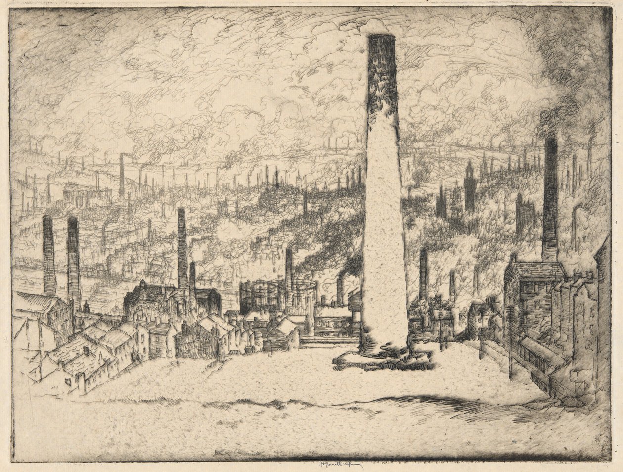 Der große Schornstein, Bradford von Joseph Pennell