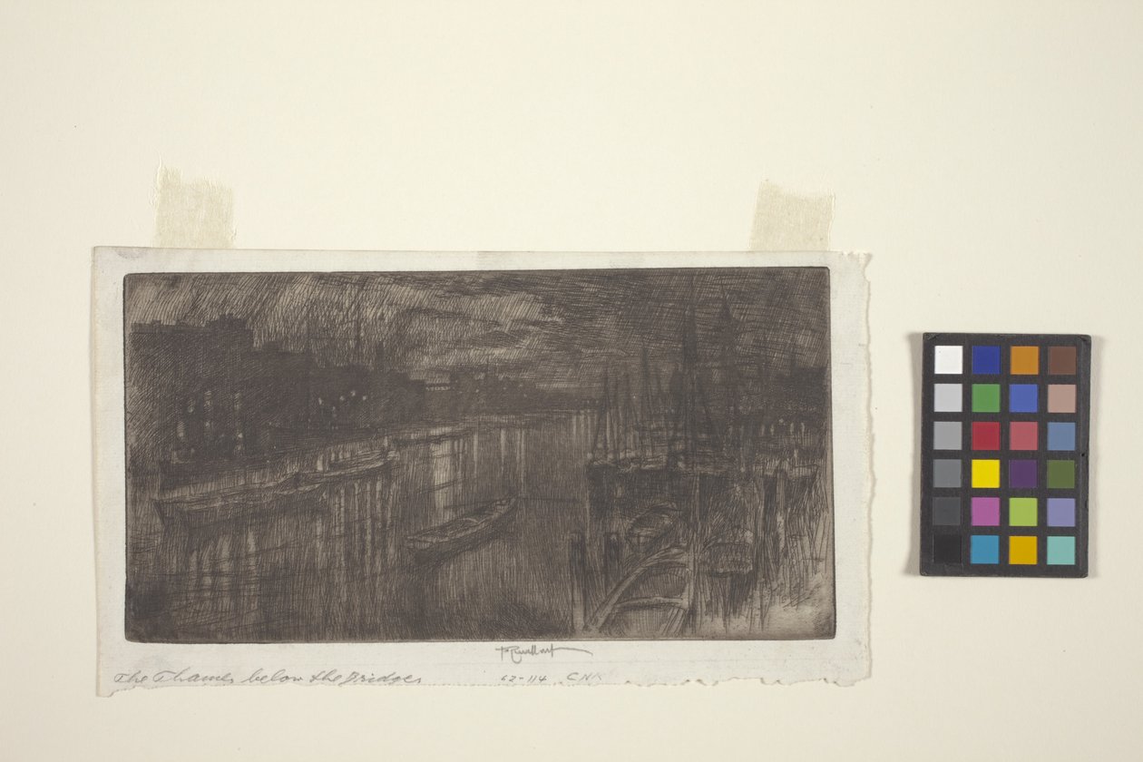 Die Themse unterhalb der Brücke von Joseph Pennell
