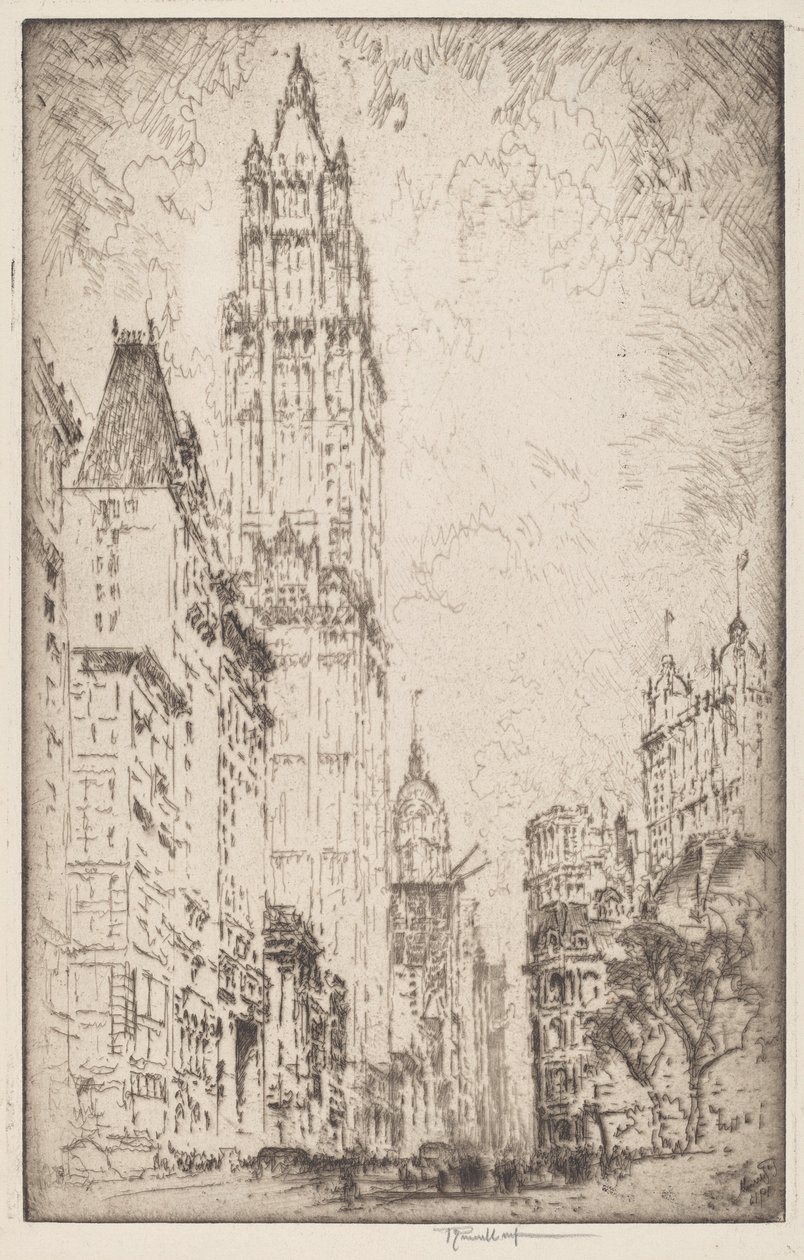 Das Woolworth-Gebäude von Joseph Pennell